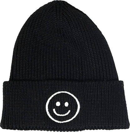 Baby Infant Smiley Beanie - Black