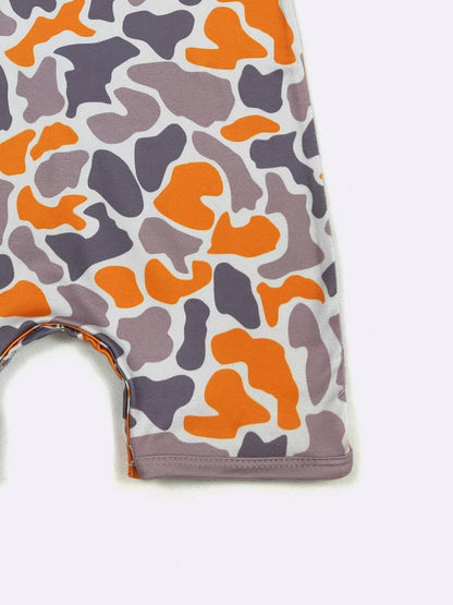 Orange Camo Boy Romper