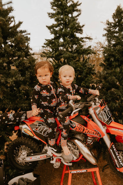 Santas Speedy Sleigh Zip Up Pajamas *PREORDER*