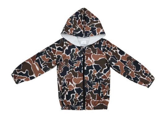 Brown Camo Zip Hoodie