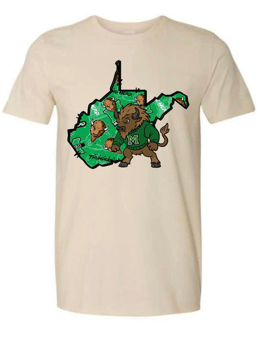 Green Thundering Herd Adult T-Shirt
