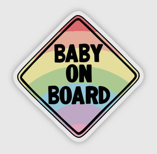 Baby on Board Rainbow Sticker