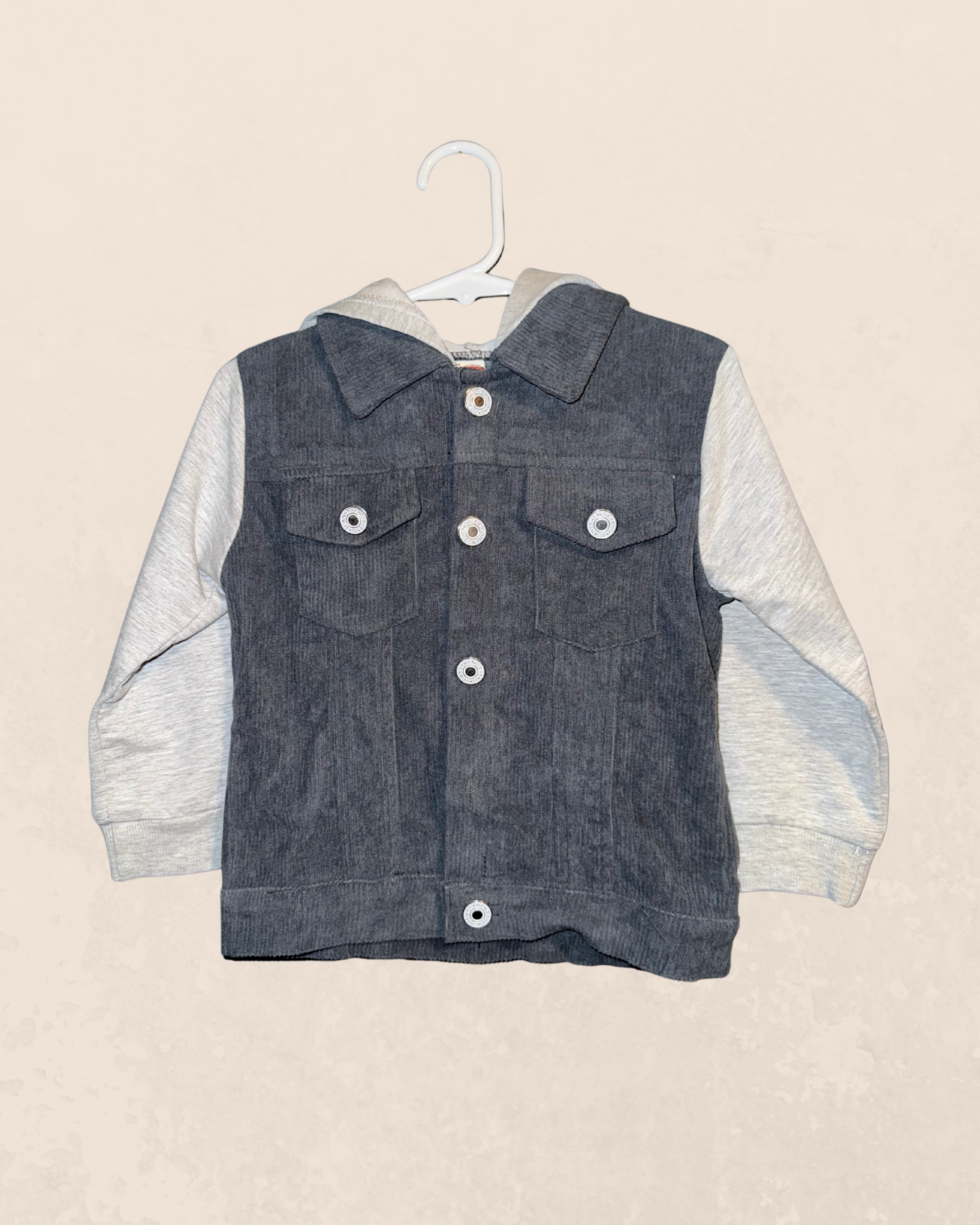 Navy Corduroy Hooded Jacket