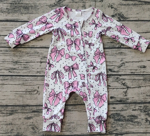 Pink Bow Zippy Romper