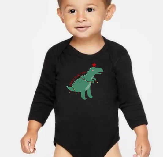 Merry Roar-mas Long Sleeve Infant Onesie