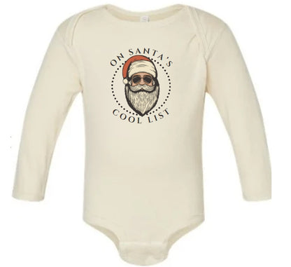 On Santa's Cool List Long Sleeve Infant Onesie
