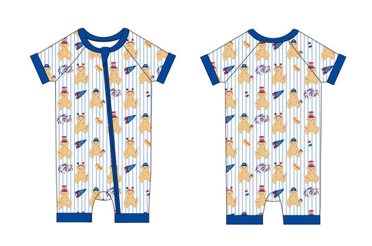 Fourth of July Bear Bamboo Shortie