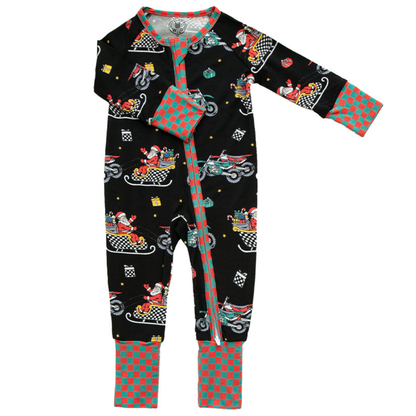 Santas Speedy Sleigh Zip Up Pajamas *PREORDER*