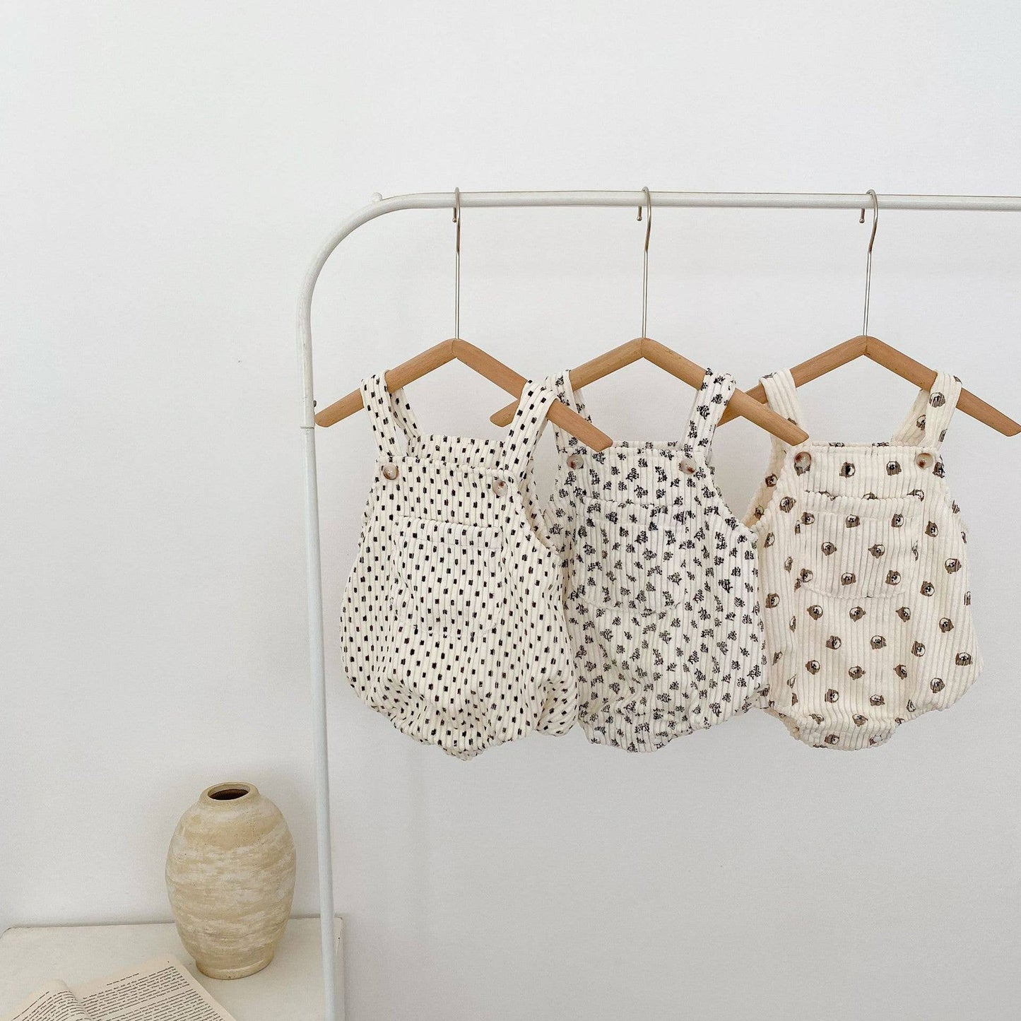 Corduroy Printed Bubble Romper