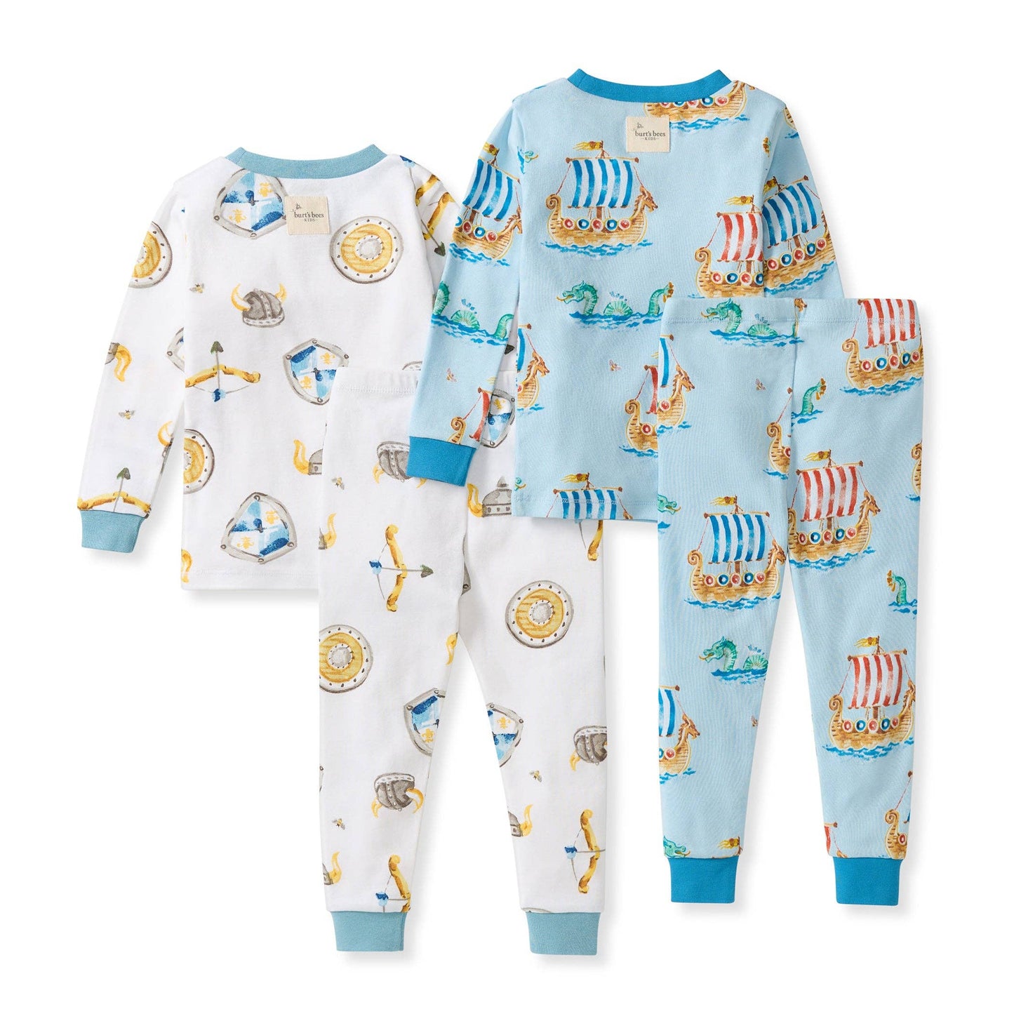 Nordic Hero & Viking Ships Organic Cotton Two-Piece Pajamas