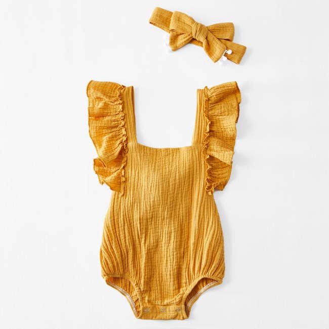 Yellow Ruffled Romper