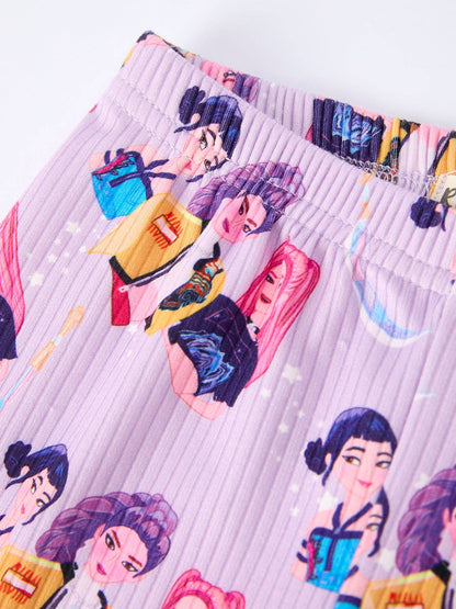 Girls Hunter Purple Long Sleeve Lounge Set