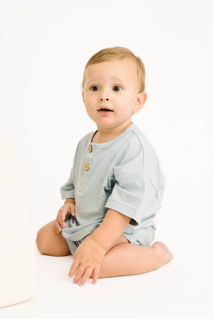 Ocean Bamboo Button Slouchy Set