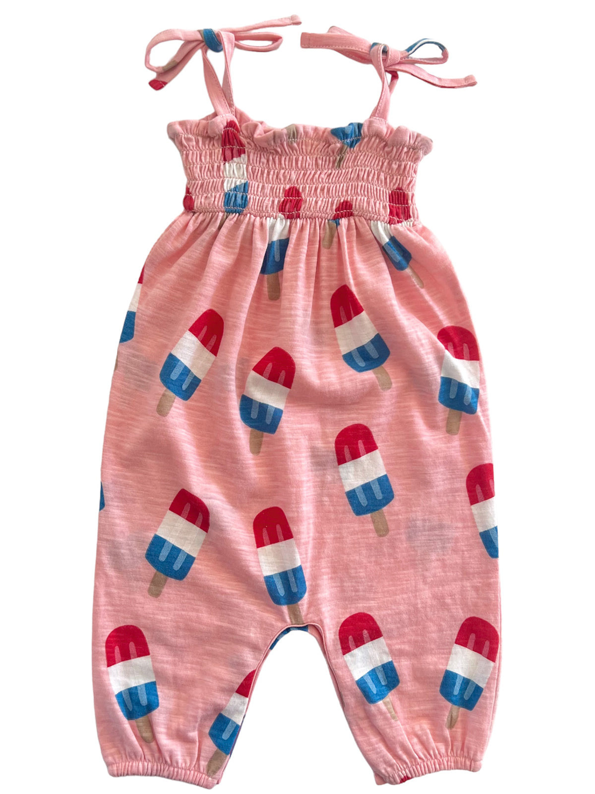 Popsicle Pink / Organic Smocked Jumpsuit (Baby - Kids)