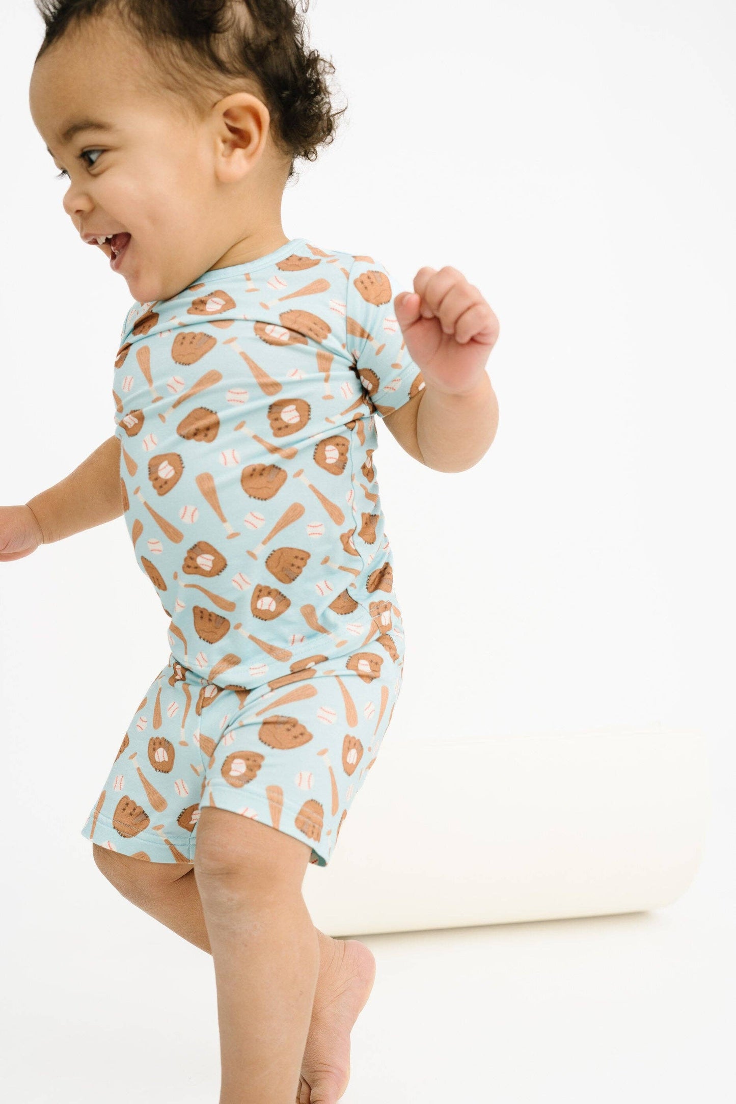 Home Run Blue Bamboo Shorts Set