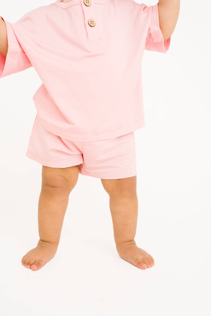 Peony Bamboo Button Slouchy Set