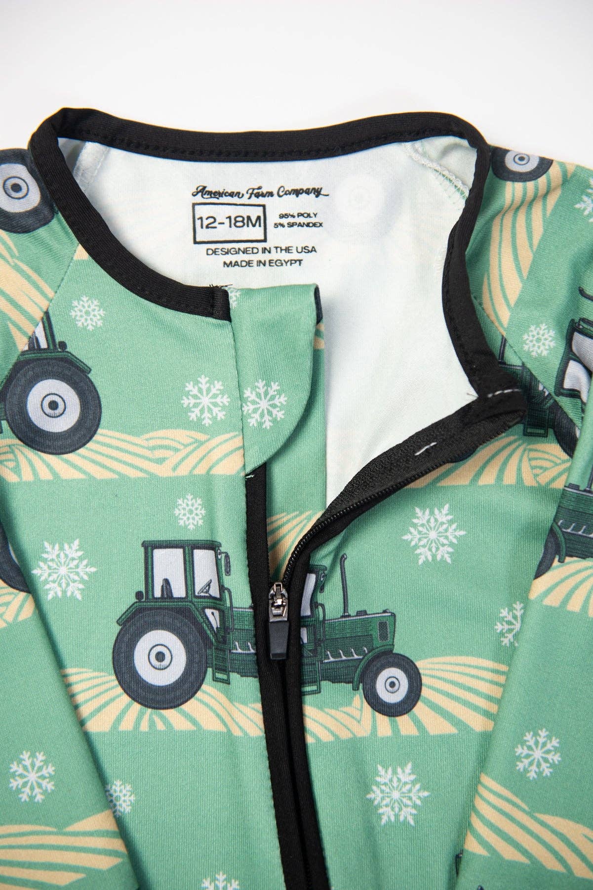 Green Tractor Christmas Baby Zippy