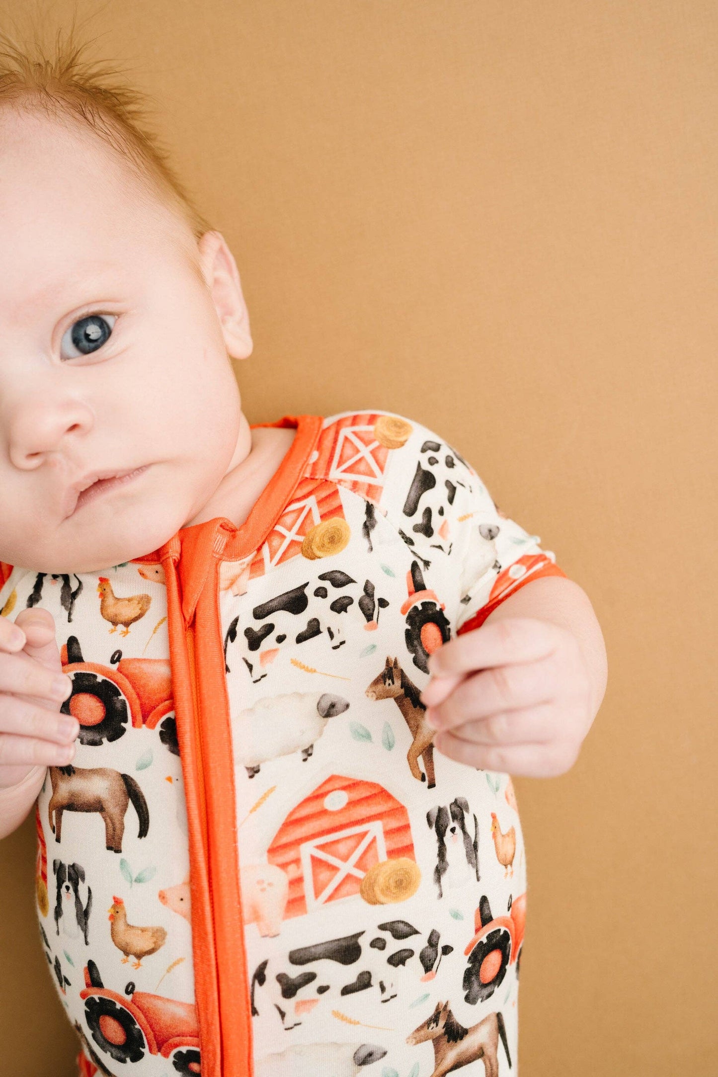 Little Red Barnyard Bamboo Short Romper
