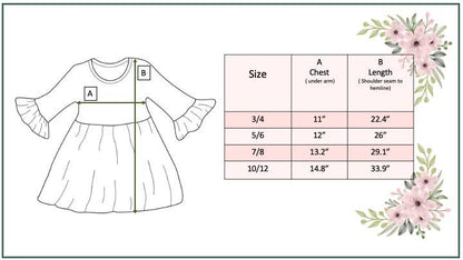 Kids Claire Rust Fall Floral Print Twirl Dress