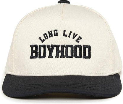 Kids/Baby Two Tone Cap - Long Live Boyhood - Black/Beige