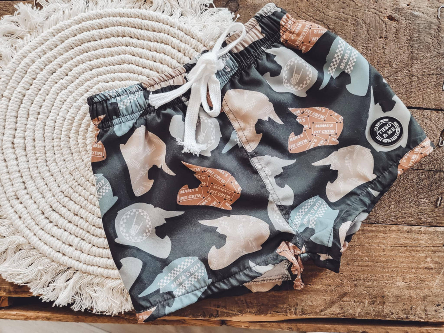 Boys Swim Trunks - Dirt Biking Helmets