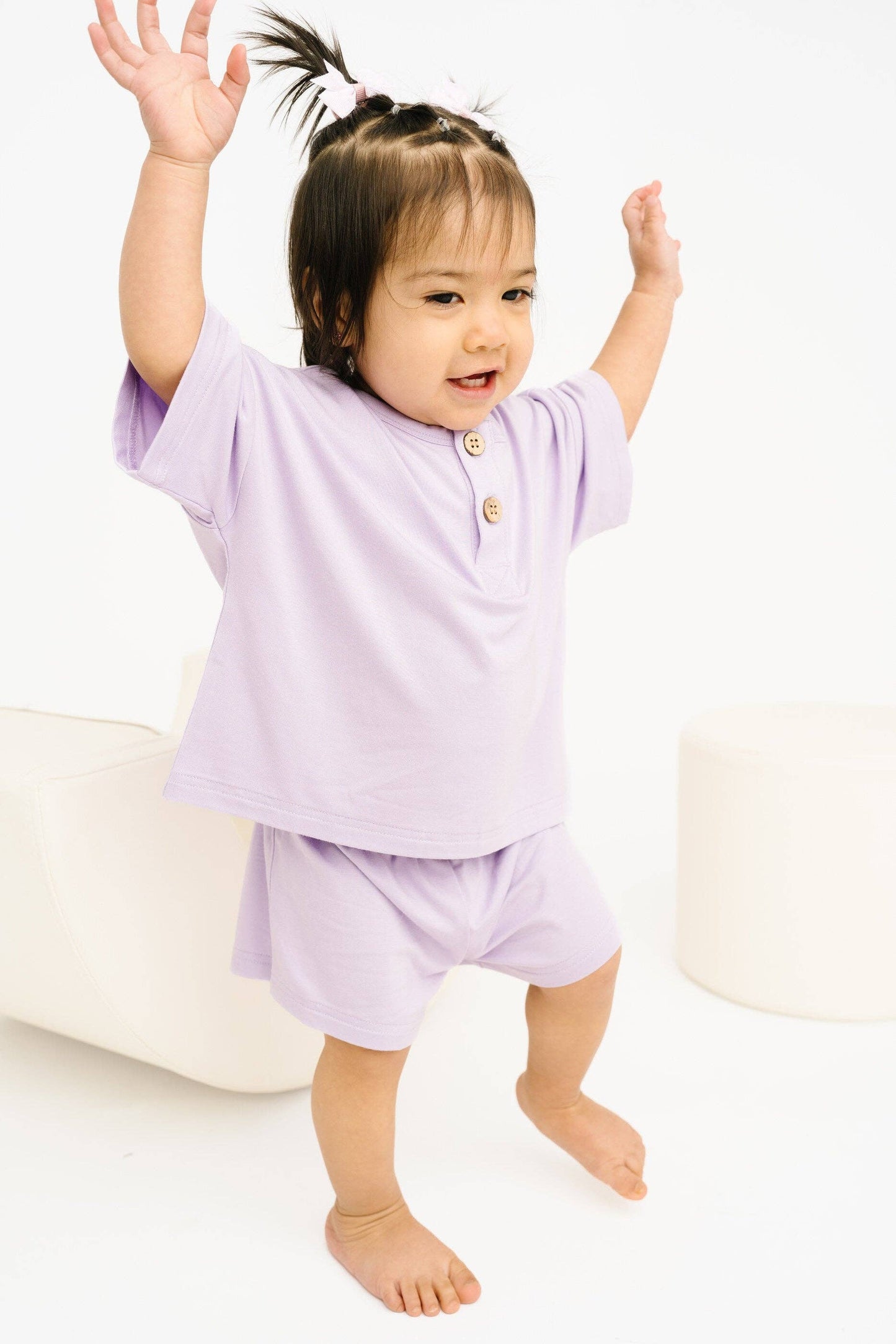Lilac Bamboo Button Slouchy Set