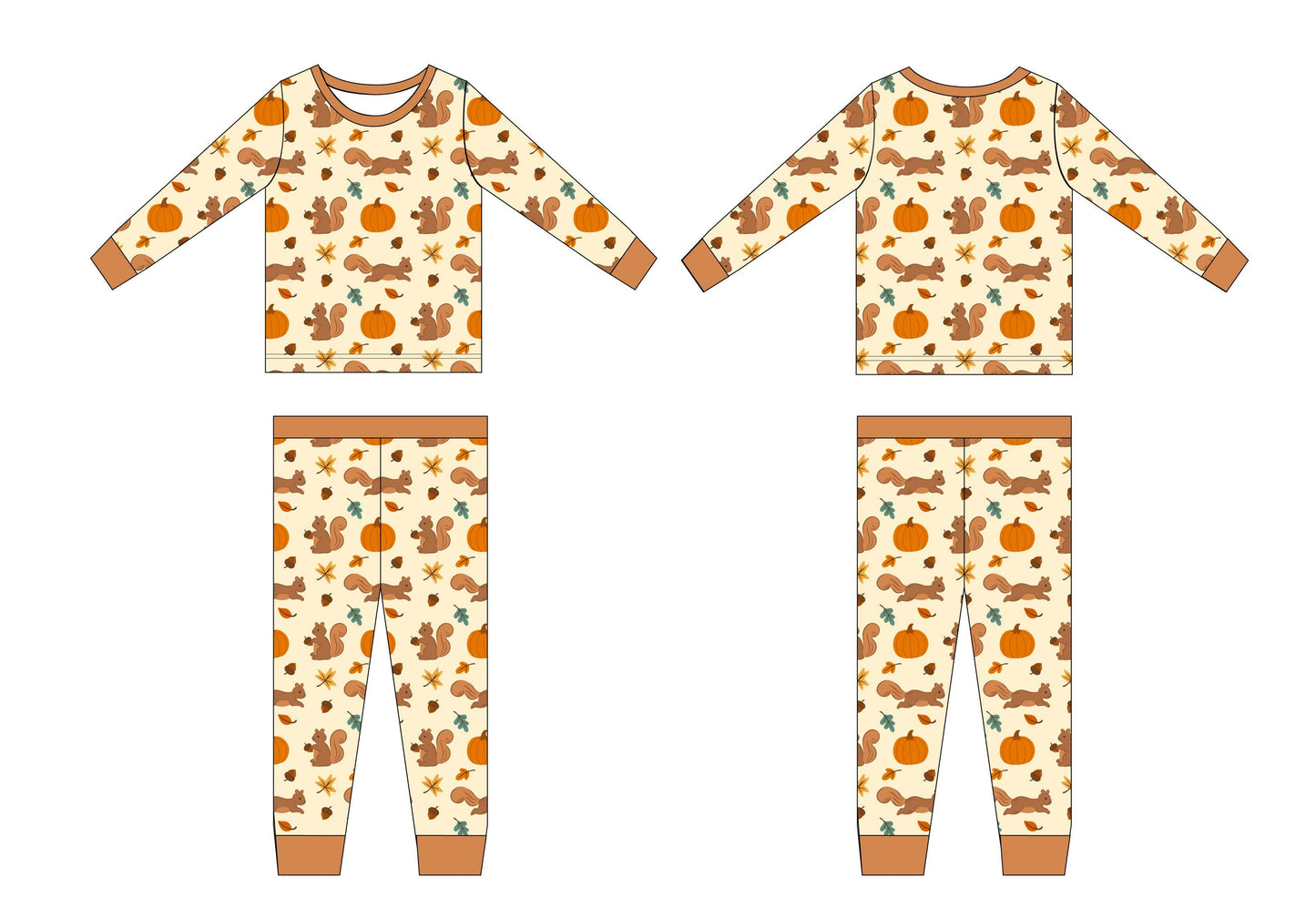 Pumpkin Patch Pals Two Piece Bamboo Pajama