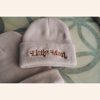Matching Knit Hats- Little Man- Toddler-Beige