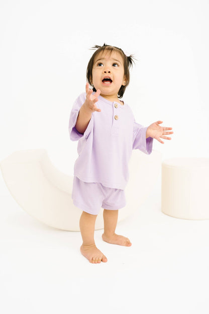 Lilac Bamboo Button Slouchy Set