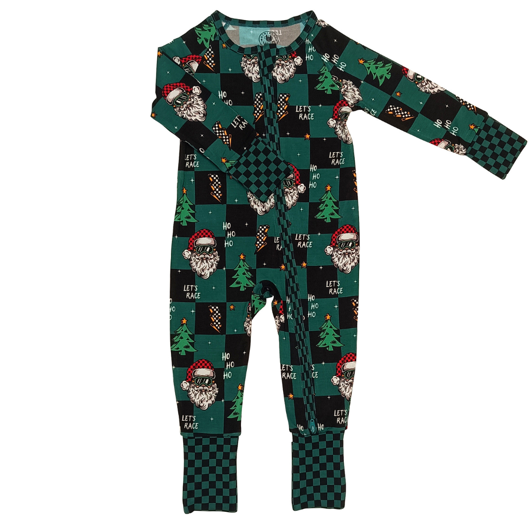 Let's Race Santa Zip Up Pajamas *PREORDER*