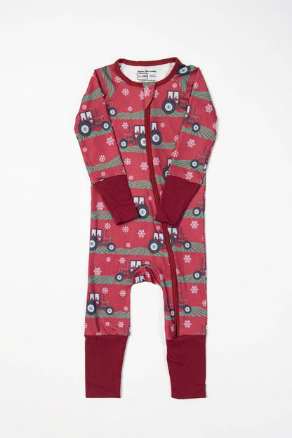 Red Tractor Christmas Baby Zippy