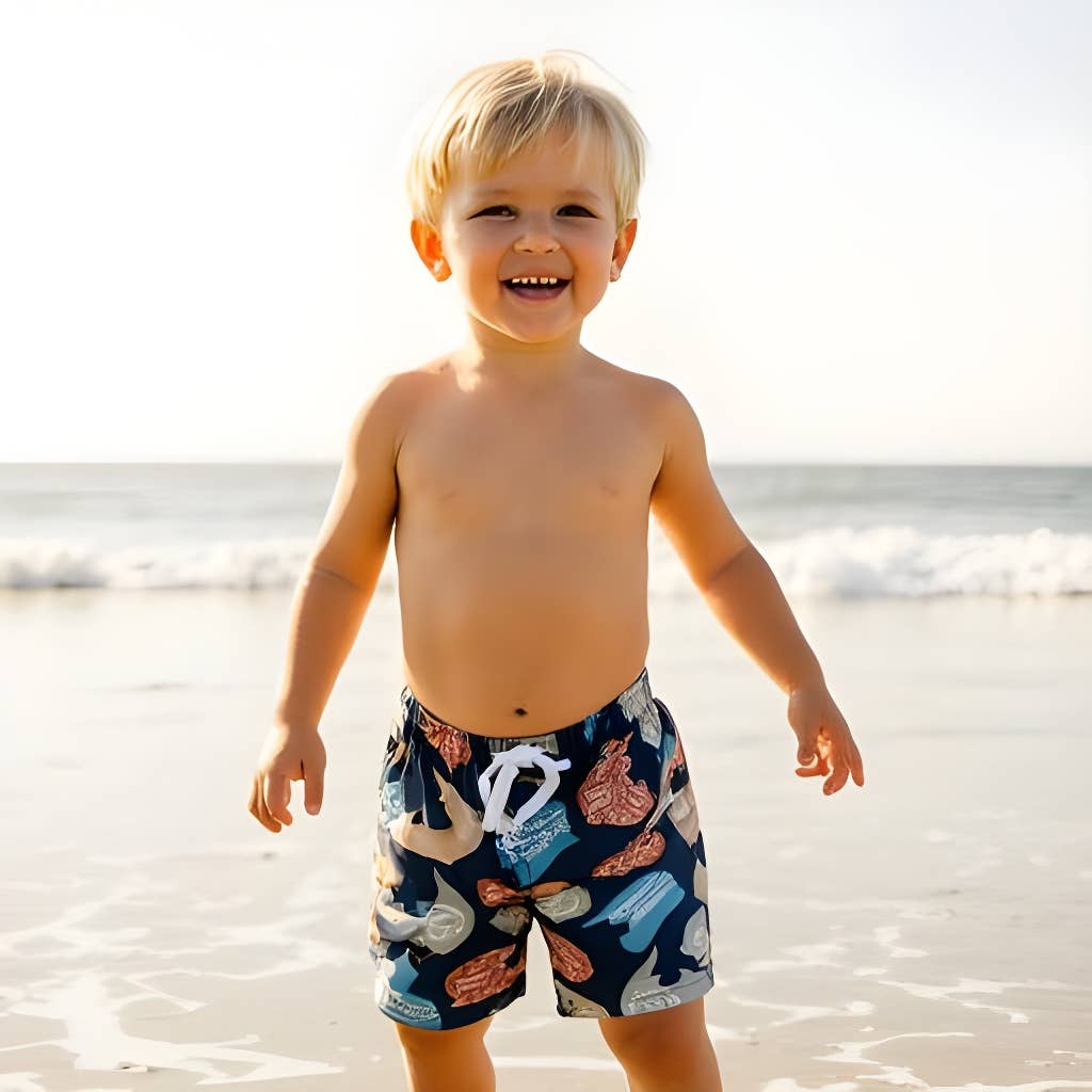 Boys Swim Trunks - Dirt Biking Helmets