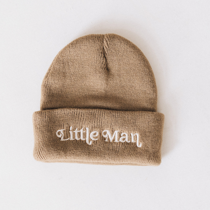 Matching Knit Hats- Little Man-Tan
