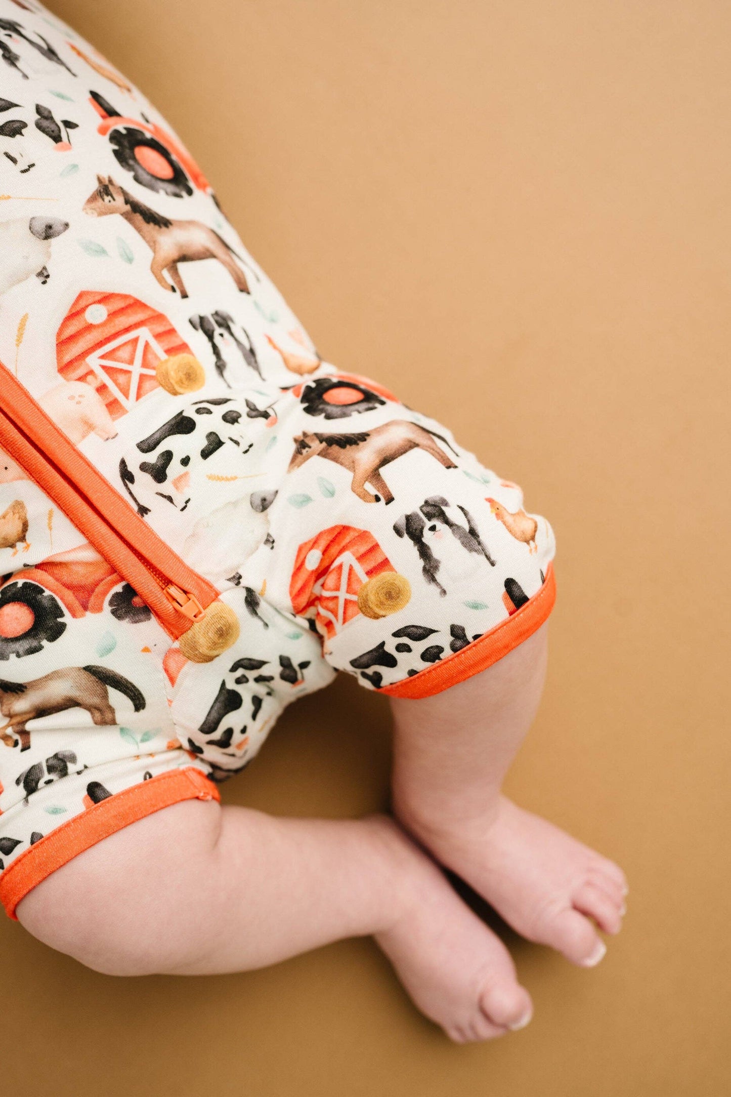 Little Red Barnyard Bamboo Short Romper