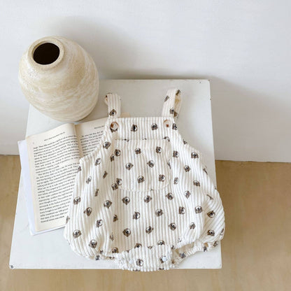 Corduroy Printed Bubble Romper